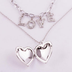 Women's Heart Pendant 2 Layer Necklace