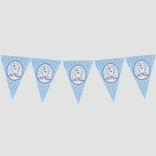 My First Tooth Design Triangle Pennant- 10 Pieces