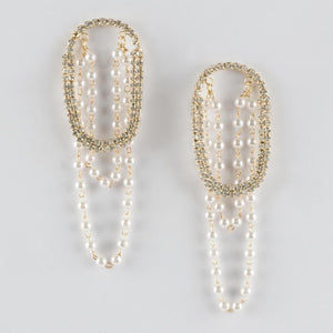 Women's Gemmed Pearl Earrings