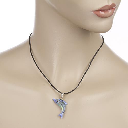 Women's Glass Fish Pendant Necklace