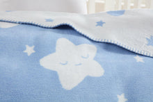 Load image into Gallery viewer, Baby&#39;s Star Pattern Light Blue Cotton Blanket