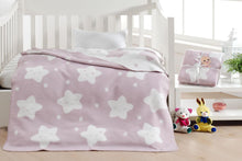 Load image into Gallery viewer, Baby&#39;s Star Pattern Light Damson Cotton Blanket