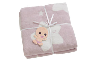 Baby's Star Pattern Light Damson Cotton Blanket