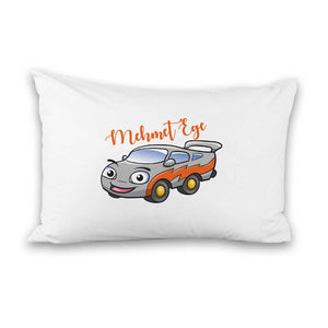 New Born Baby's Personalized Grey Car Print Pillow