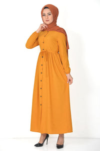Women's Mustard Modest Long Dress
