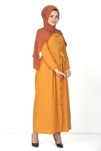 Load image into Gallery viewer, Women&#39;s Mustard Modest Long Dress