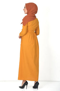 Women's Mustard Modest Long Dress