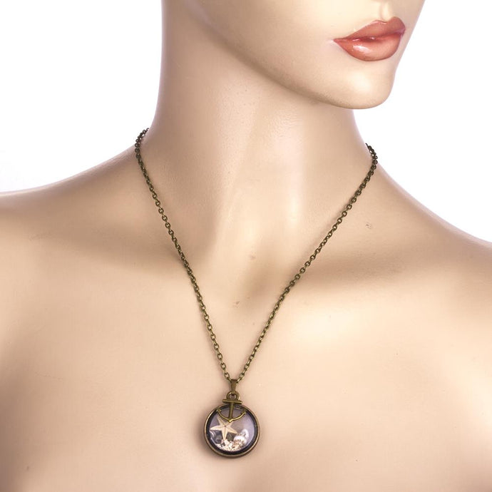 Unisex Glass Pendant Necklace