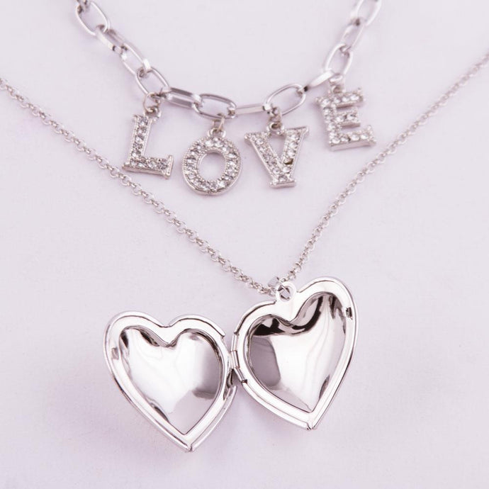 Women's Heart Pendant 2 Layer Necklace