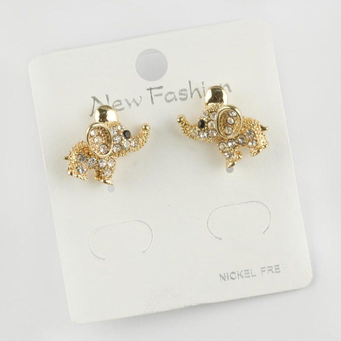 Women's Gemmed Elephant Figure Earrings