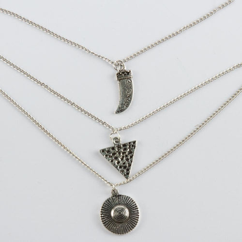 Women's 3 Layers Silver Chain Necklace