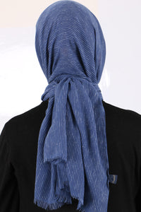 Women's Blue Grizzled Cotton Shawl