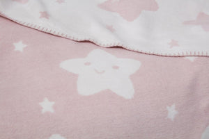 Baby's Star Pattern Light Powder Rose Cotton Blanket