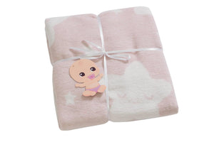 Baby's Star Pattern Light Powder Rose Cotton Blanket