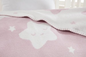 Baby's Star Pattern Light Damson Cotton Blanket